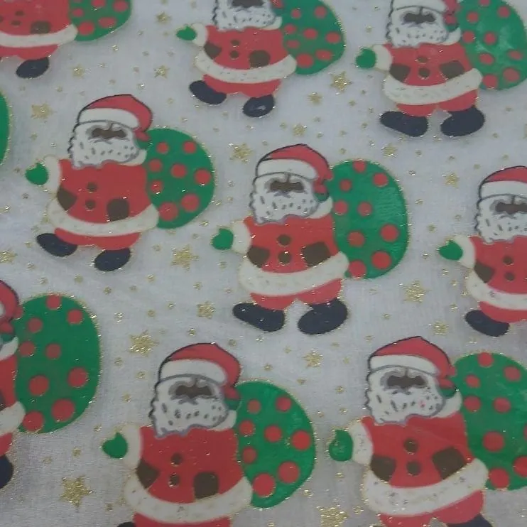 Printed Christmas Organza Fabric 150 cm