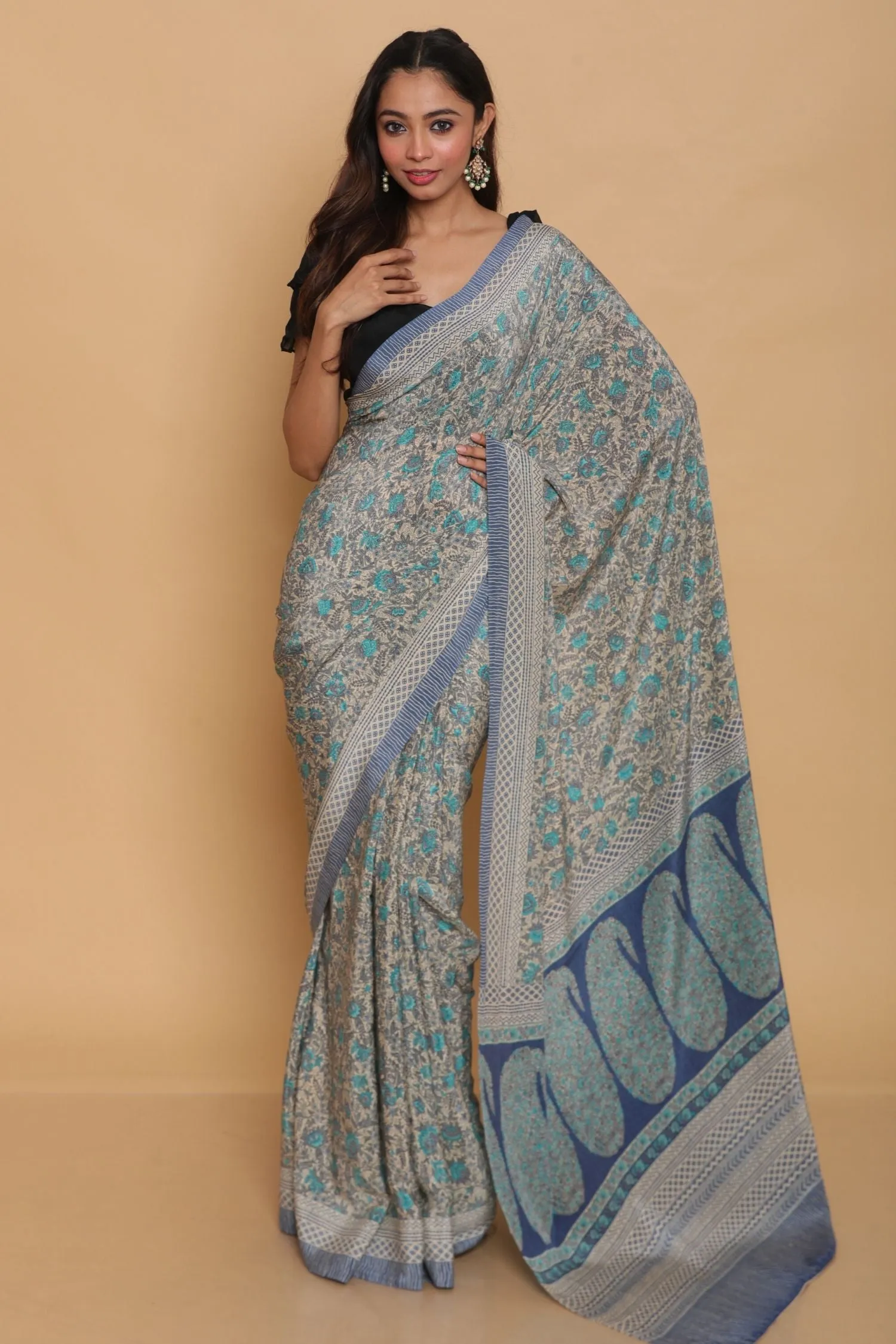 Printed Crepe Silk Saree