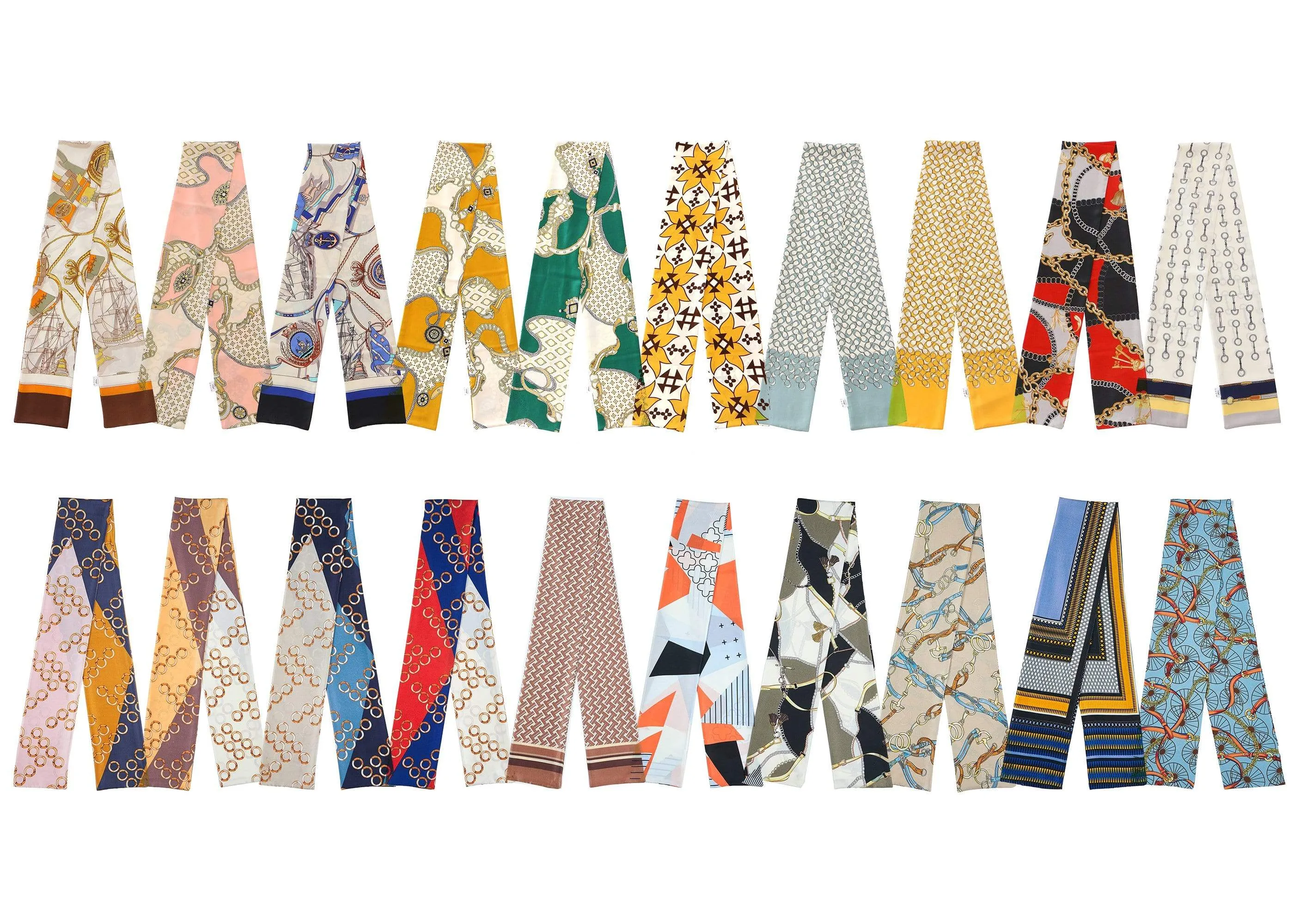 Printed Long Rayon Silk Scarf Multiple Patterns And Colours