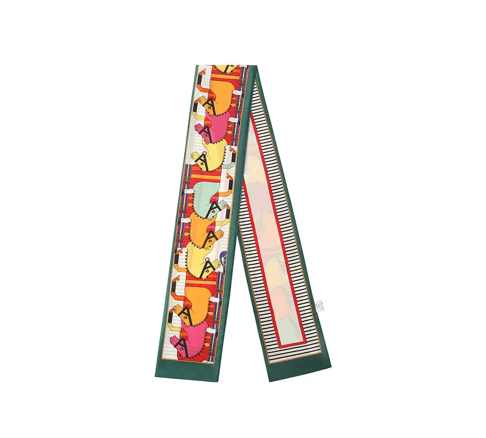 Printed Long Rayon Silk Scarf Multiple Patterns And Colours