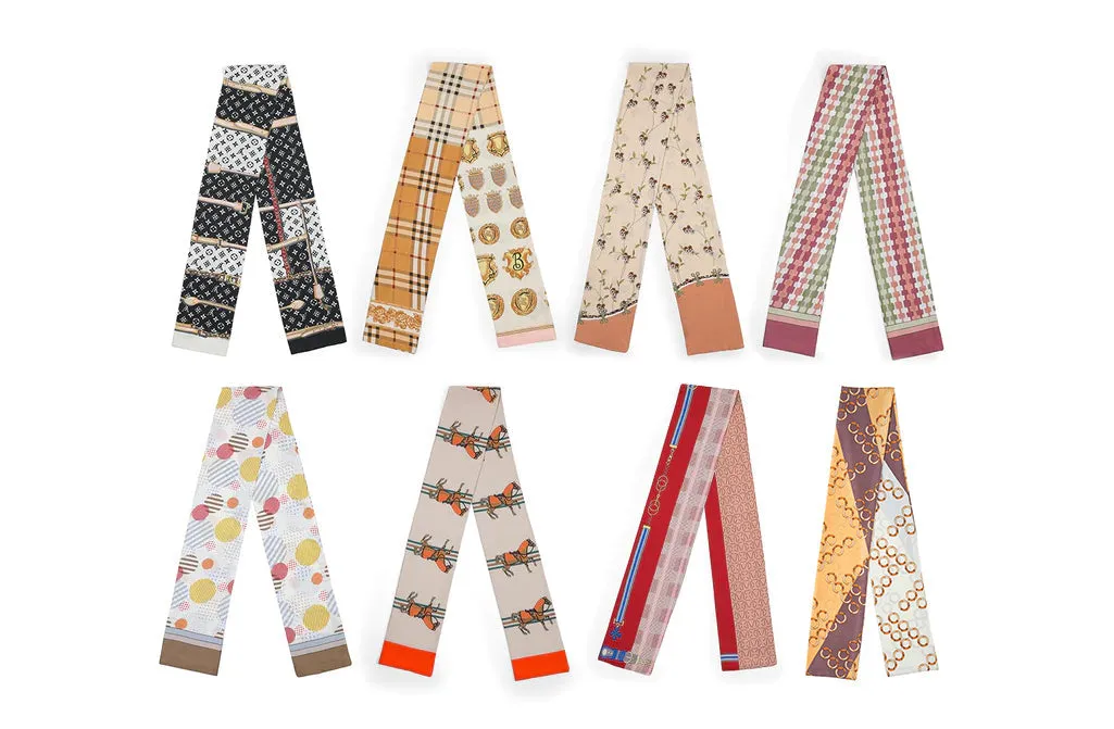 Printed Long Rayon Silk Scarf Multiple Patterns And Colours