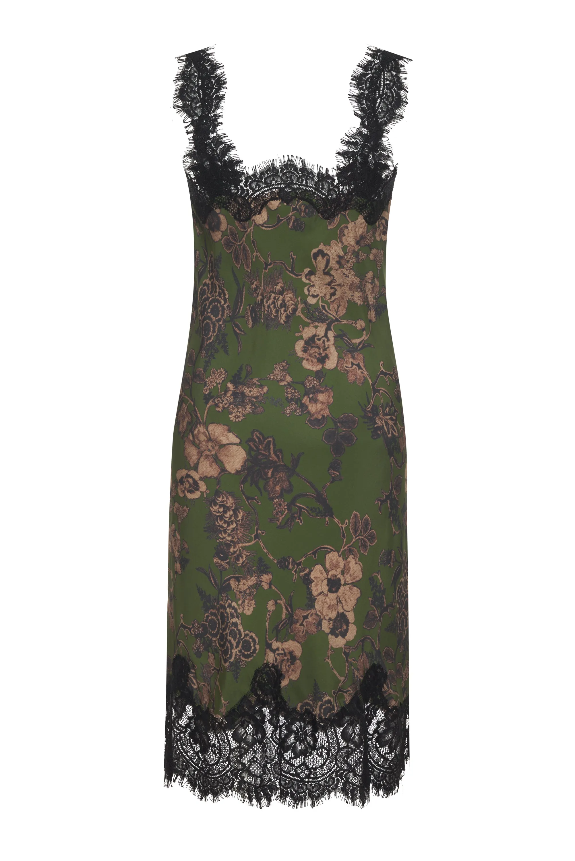 Printed Megan Slip Dress Sage Botanical