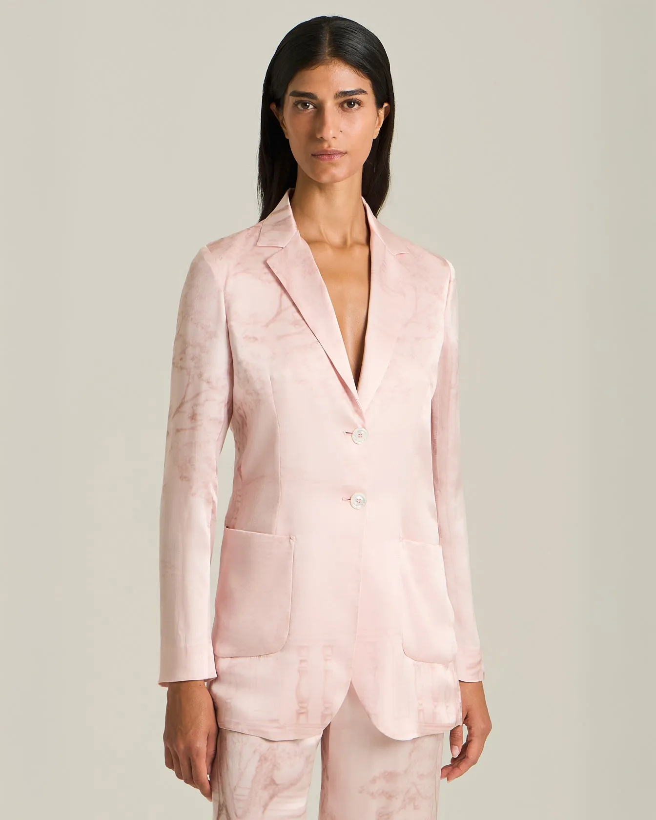 PRINTED SILK BLAZER