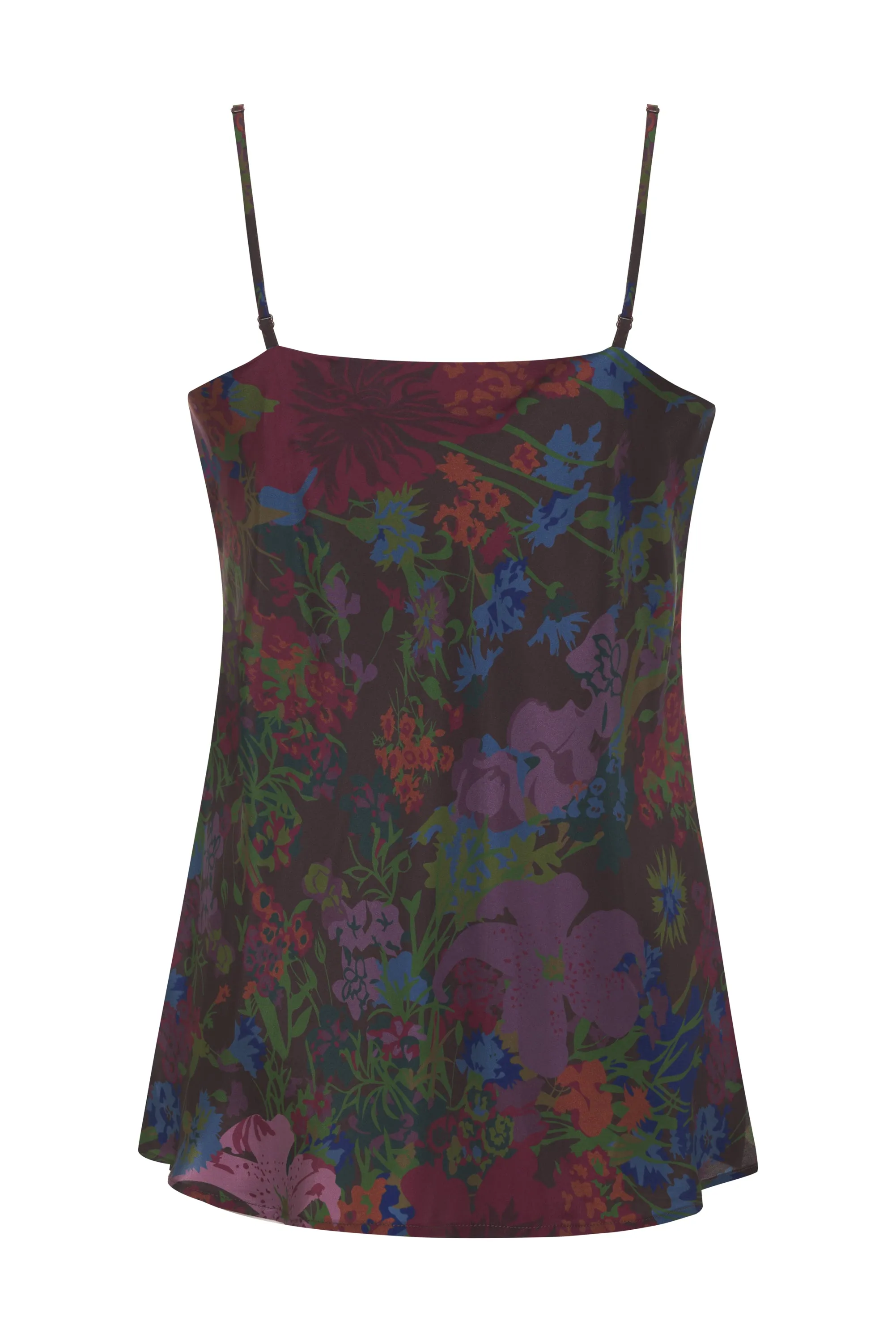 Printed Silk Cami Chocolate Winter