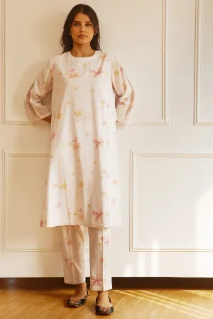 Printed Tunic Set In White