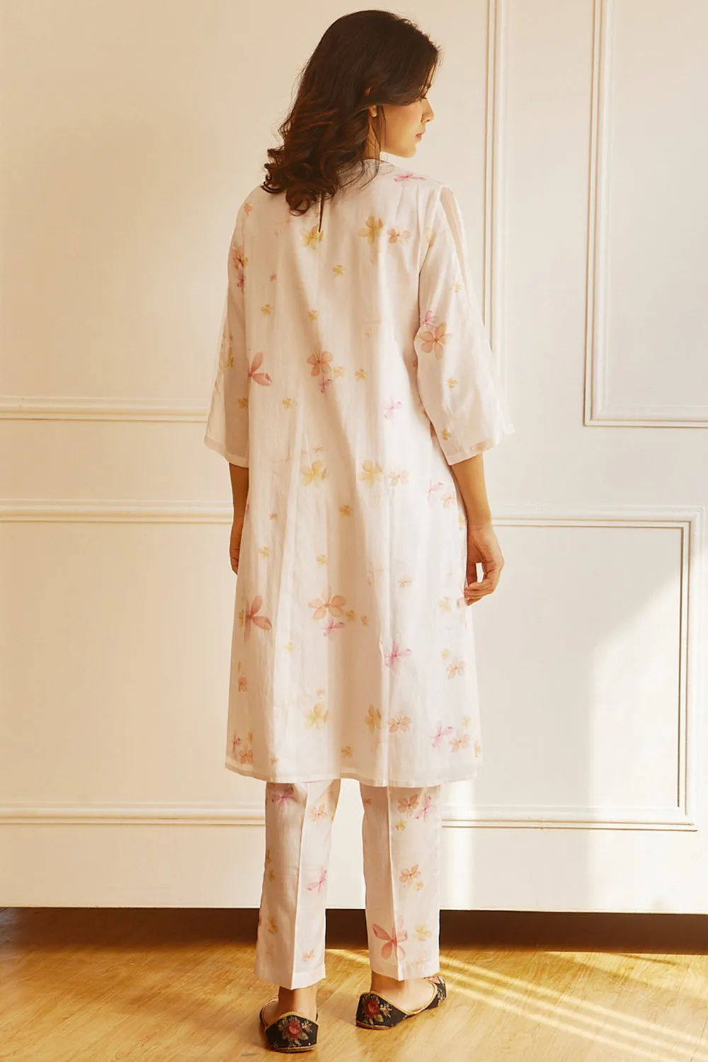 Printed Tunic Set In White