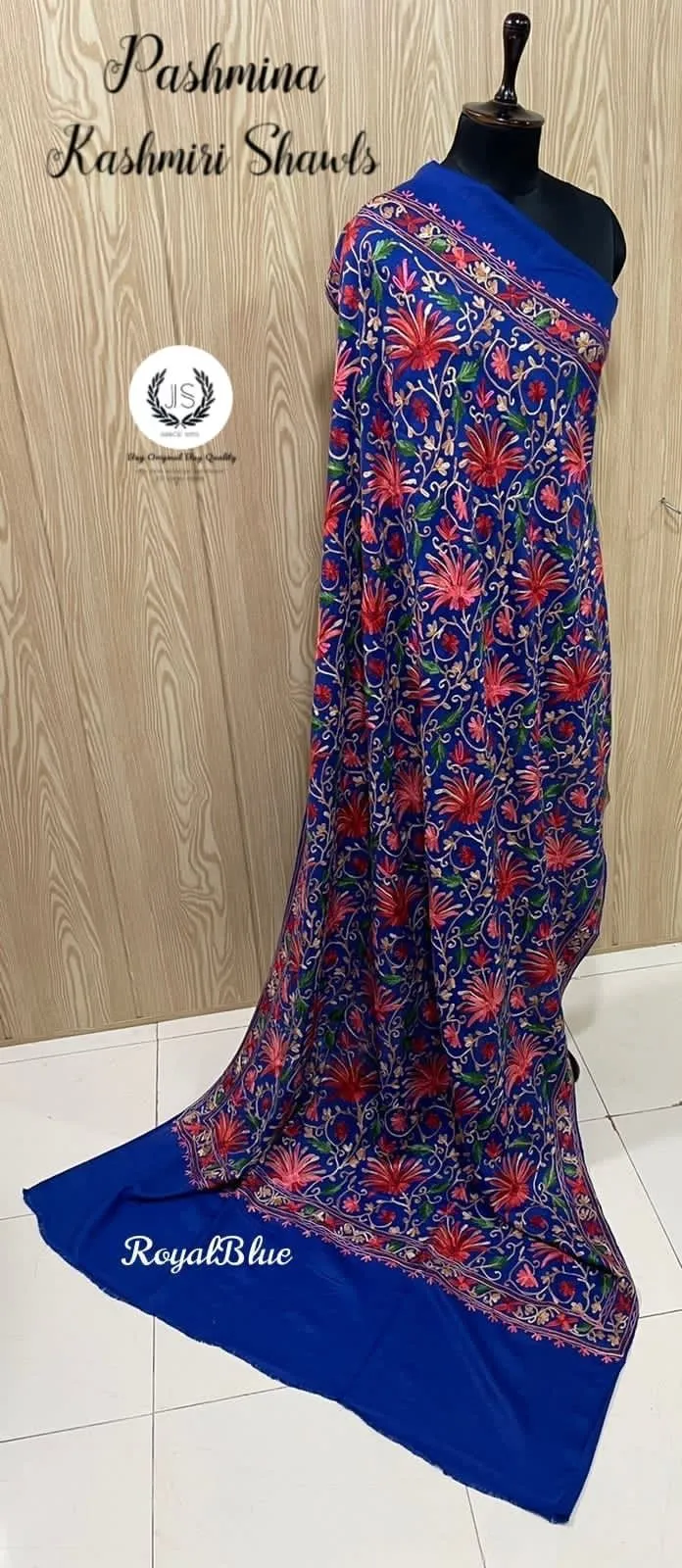 Pure Wool Embroidered Kashmiri Shawls