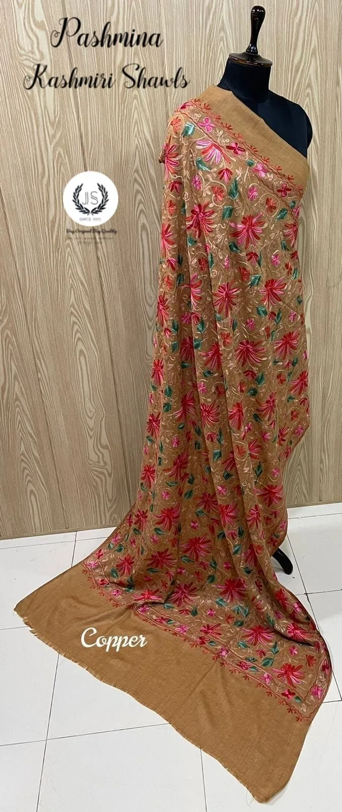 Pure Wool Embroidered Kashmiri Shawls