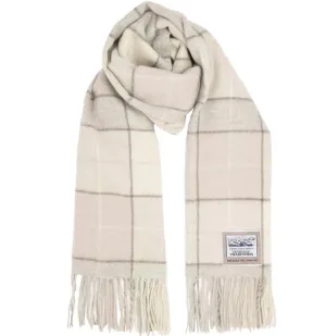 Pure Wool Scarf - Box Check Natural