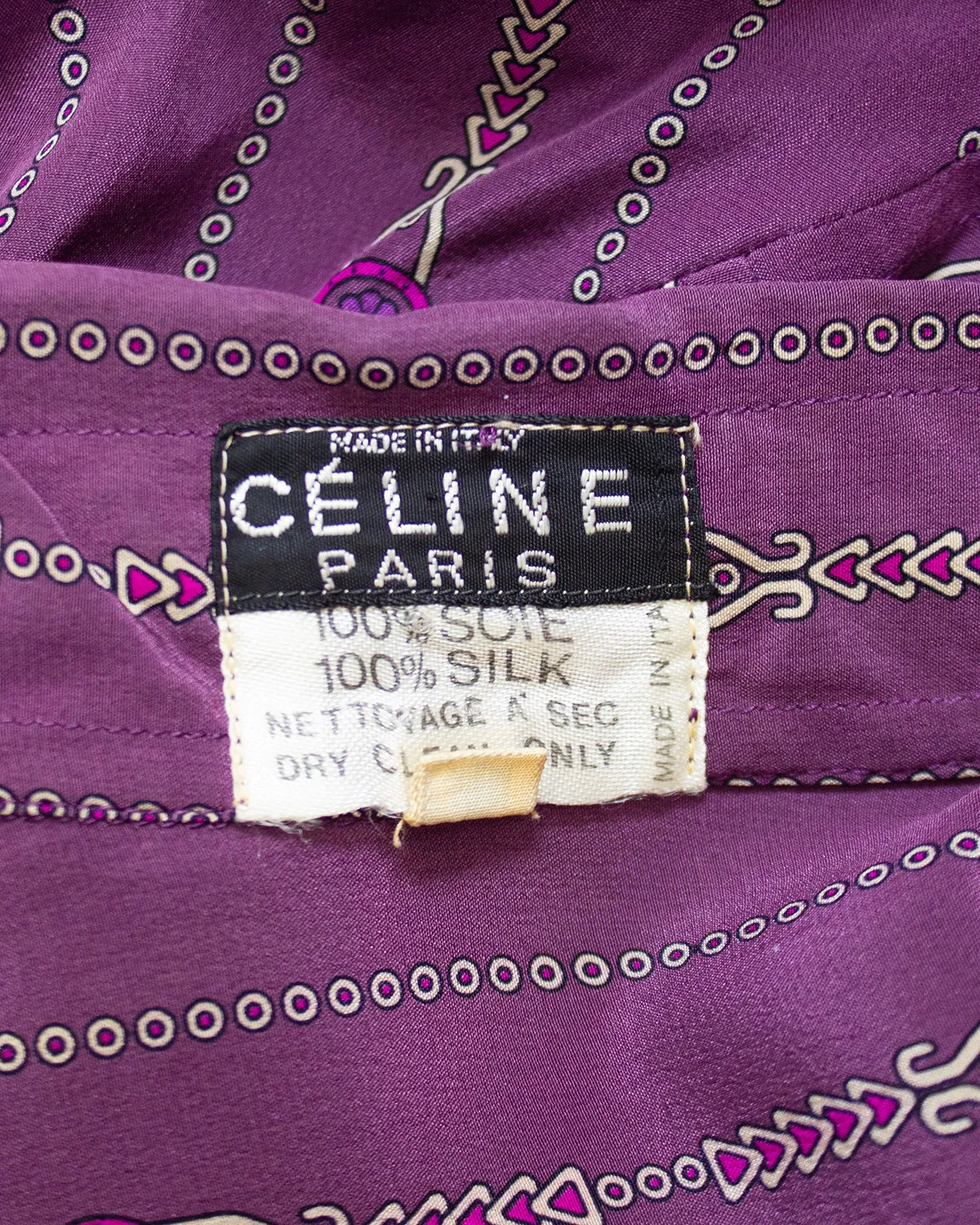 Purple Silk Blouse with Chainlink Pattern