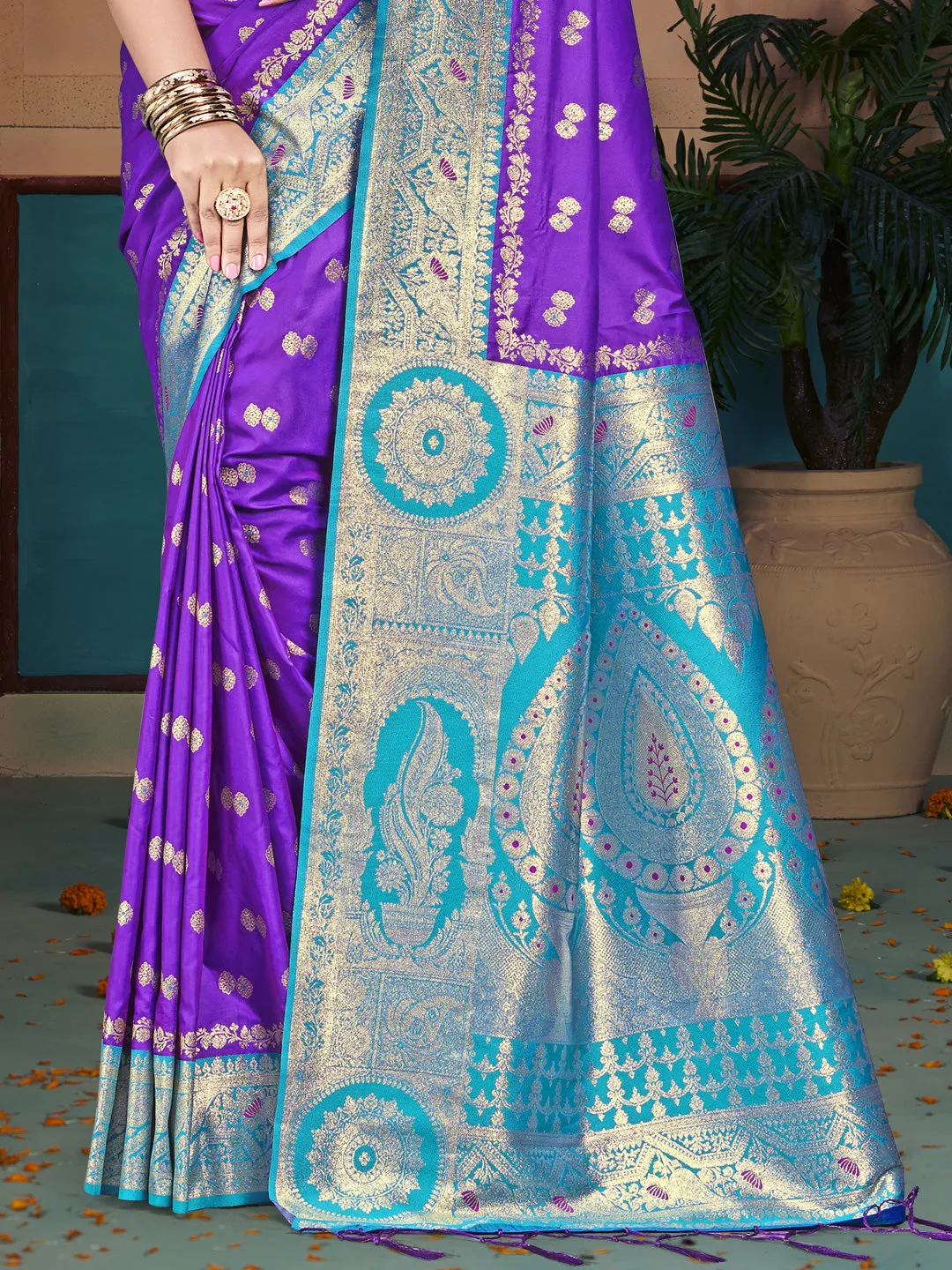 Purple Silk Saree