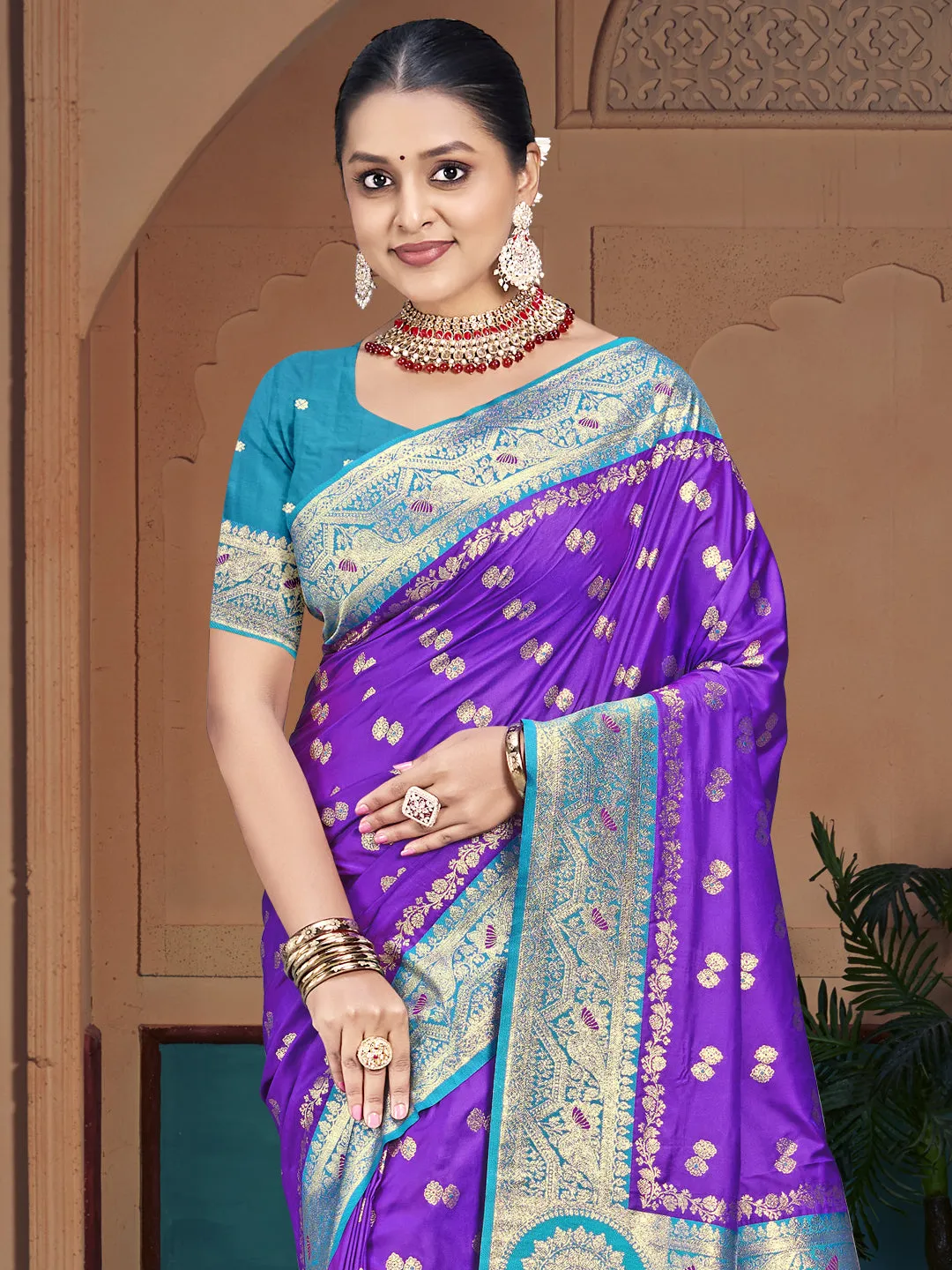 Purple Silk Saree