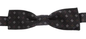 Purple Square Multicolor Silk Tied Bow Tie