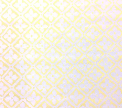 Quadrille Fabric: Puccini - Custom Pale Yellow on White 100% Silk Taffeta