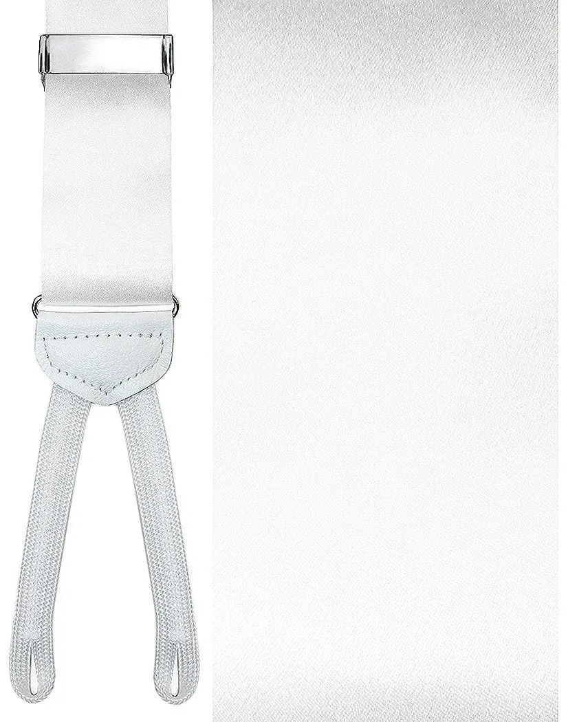 "Modena" White Suspenders