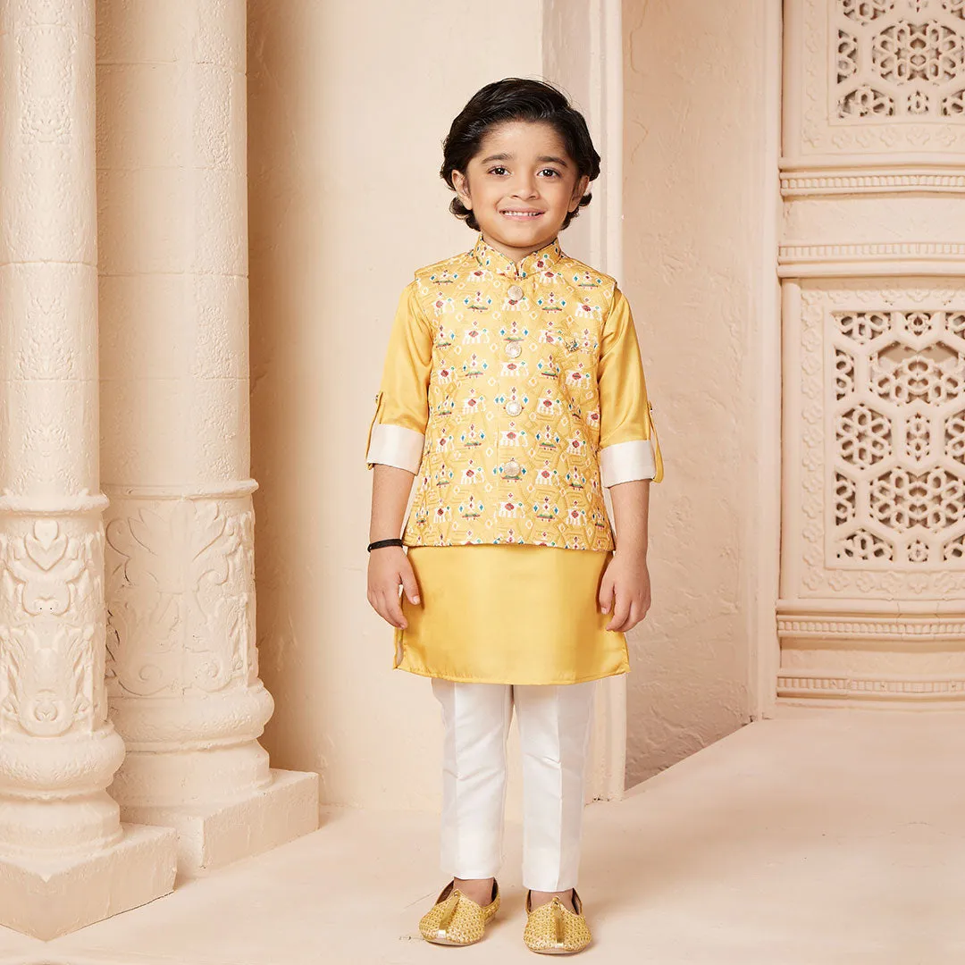 Radiant Gold Splendor Kids' Kurta Set