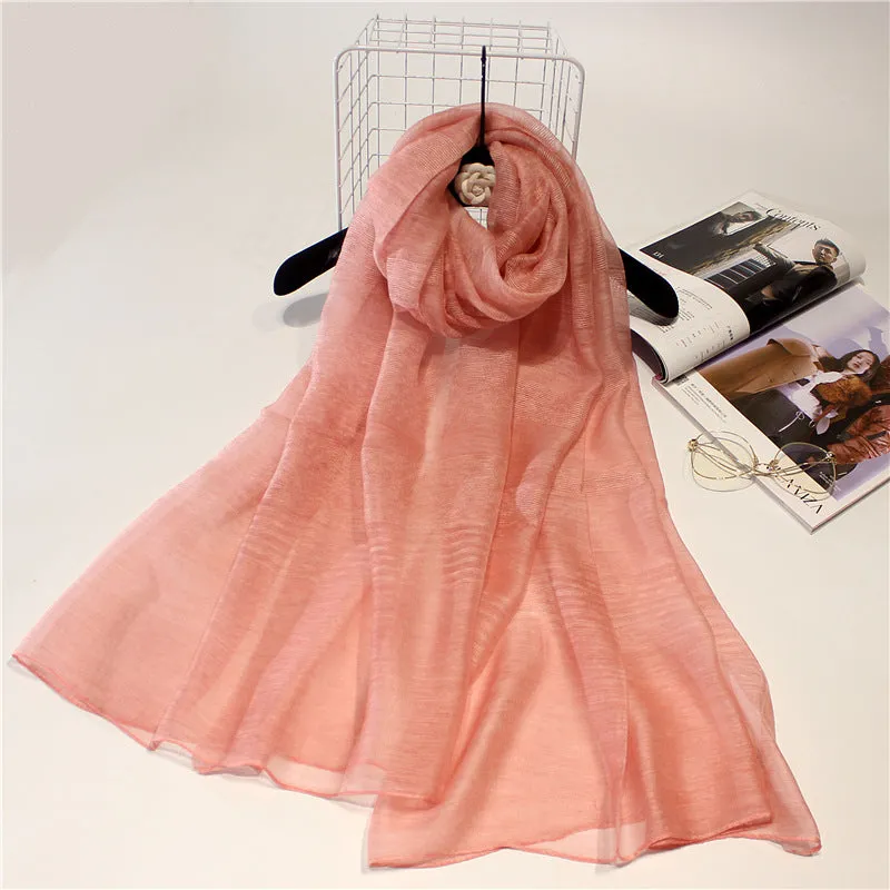 Real Silk Wool Long Scarf Shawl 90x200