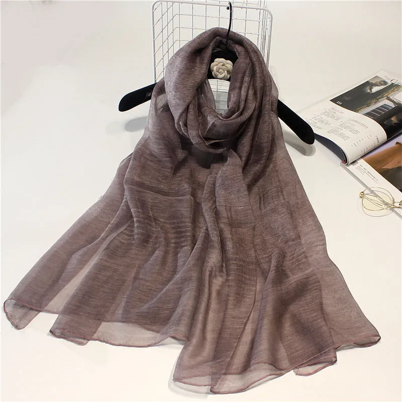 Real Silk Wool Long Scarf Shawl 90x200