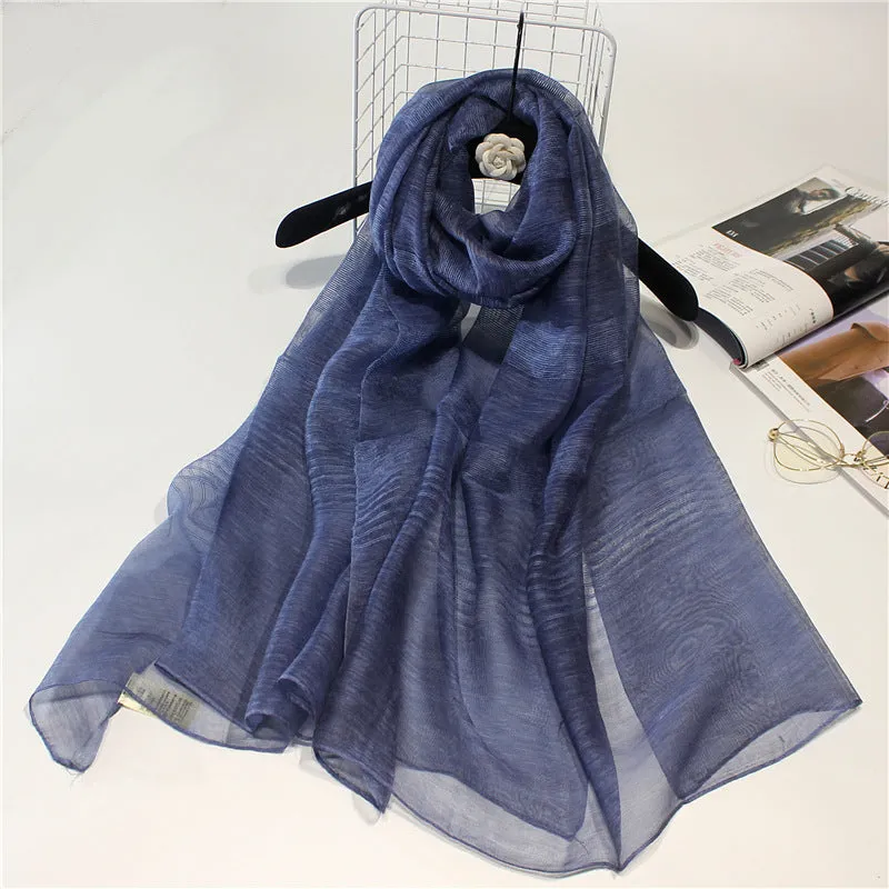 Real Silk Wool Long Scarf Shawl 90x200