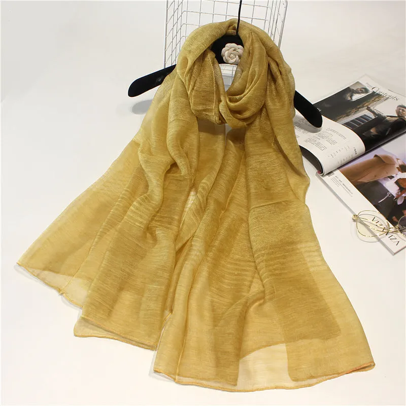 Real Silk Wool Long Scarf Shawl 90x200
