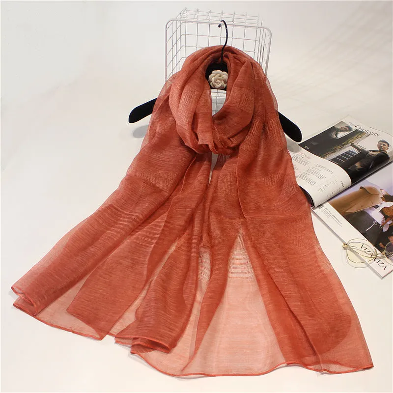 Real Silk Wool Long Scarf Shawl 90x200