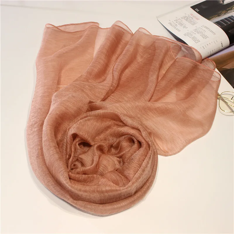 Real Silk Wool Long Scarf Shawl 90x200