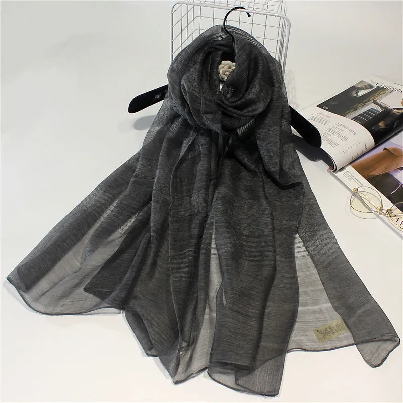 Real Silk Wool Long Scarf Shawl 90x200