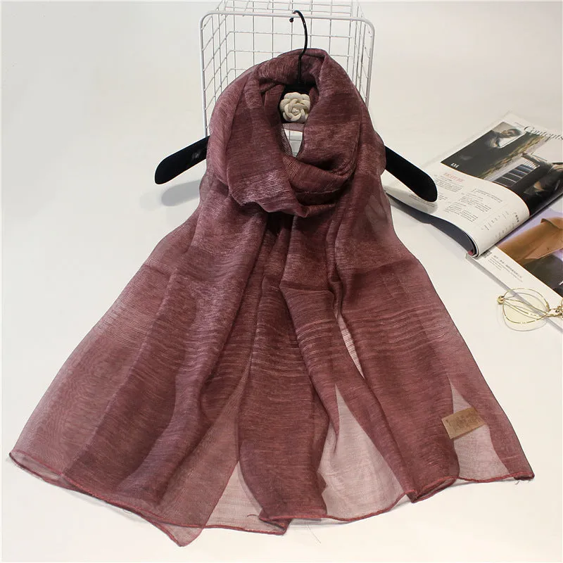 Real Silk Wool Long Scarf Shawl 90x200