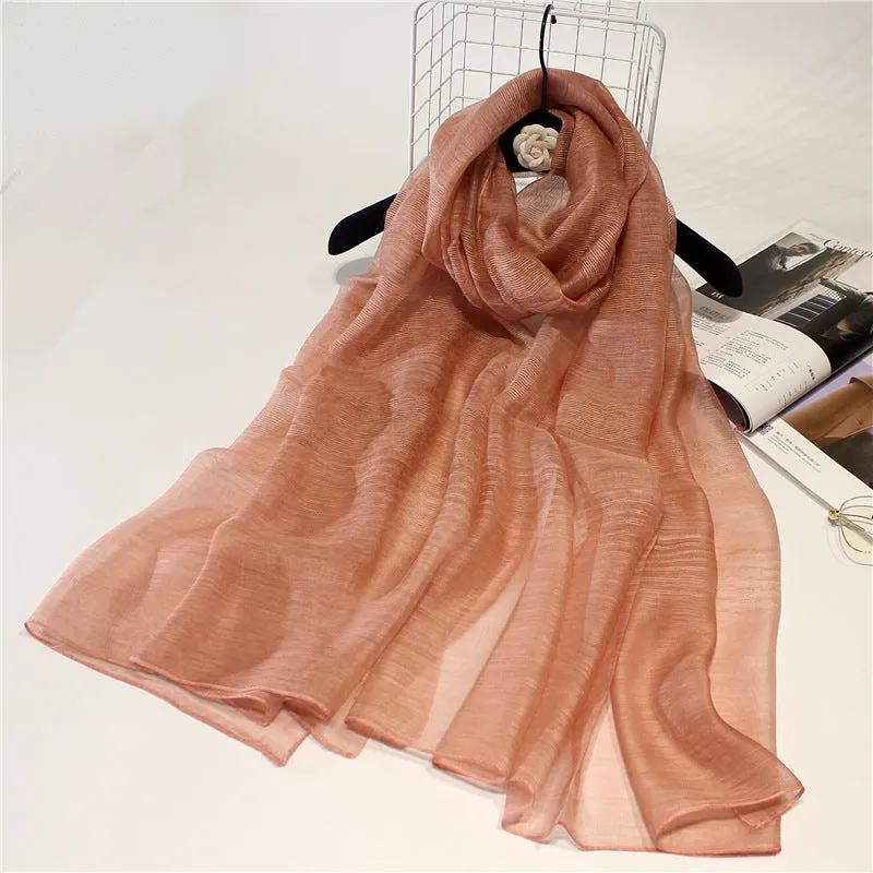 Real Silk Wool Long Scarf Shawl 90x200