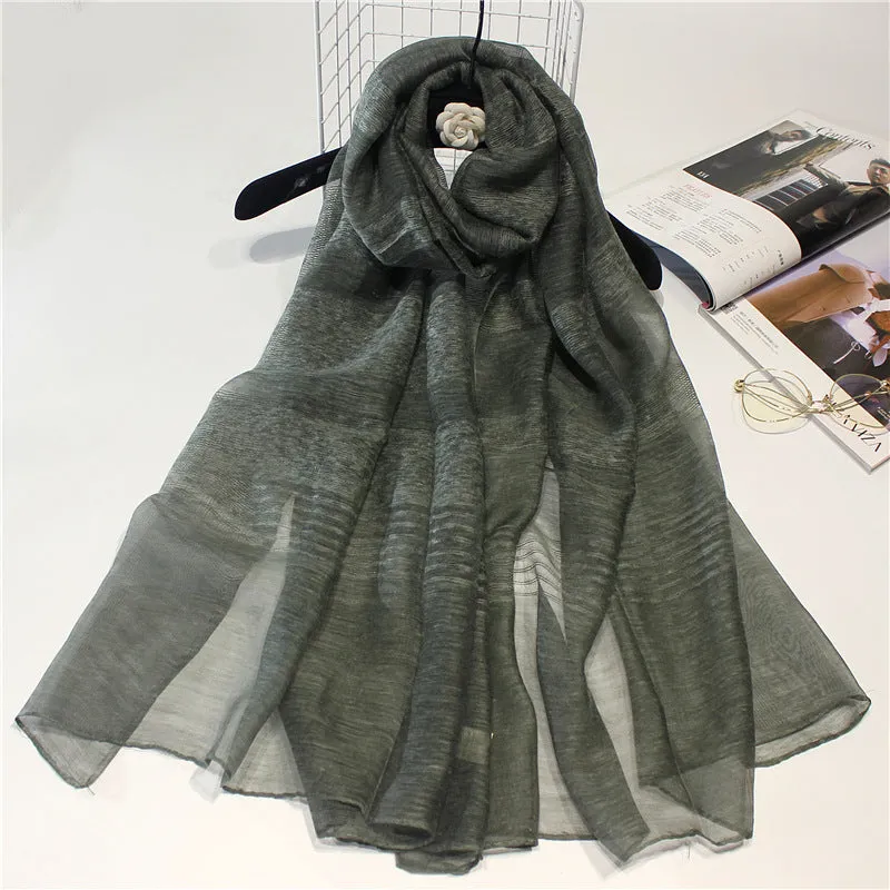 Real Silk Wool Long Scarf Shawl 90x200