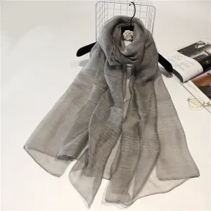 Real Silk Wool Long Scarf Shawl 90x200