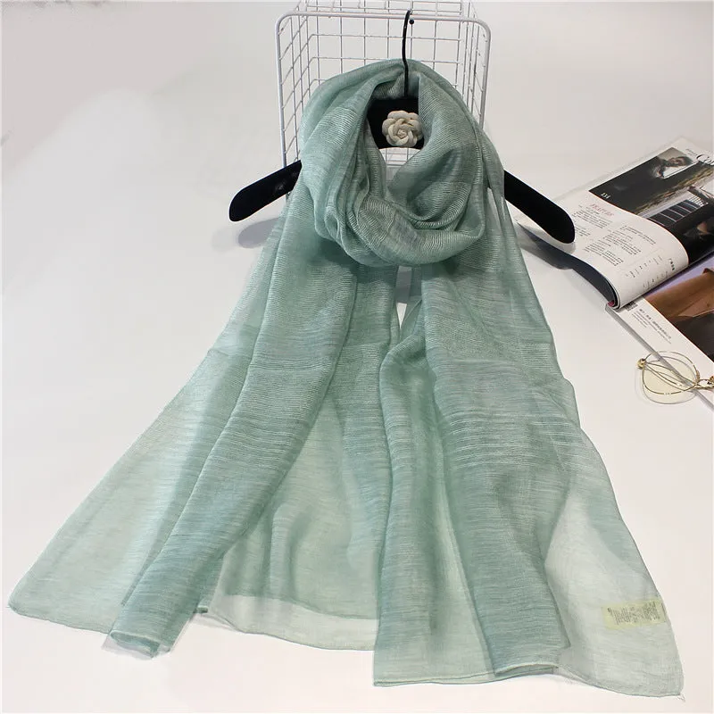 Real Silk Wool Long Scarf Shawl 90x200