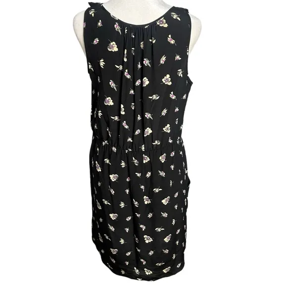 Rebecca Taylor Silk Ghost Floral Ruffle Zipper Front Dress
