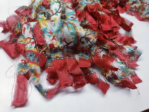 Reclaimed Indian Sari Stripe - Tomato Plant | Recycled Sari Ribbon