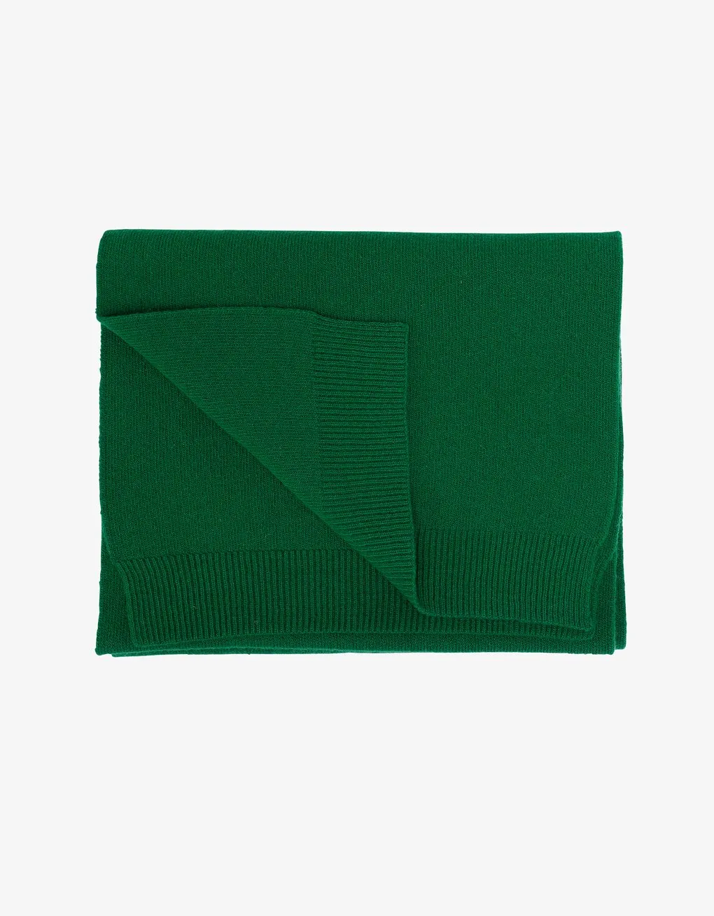 Recycled merino wool scarf in kelly green