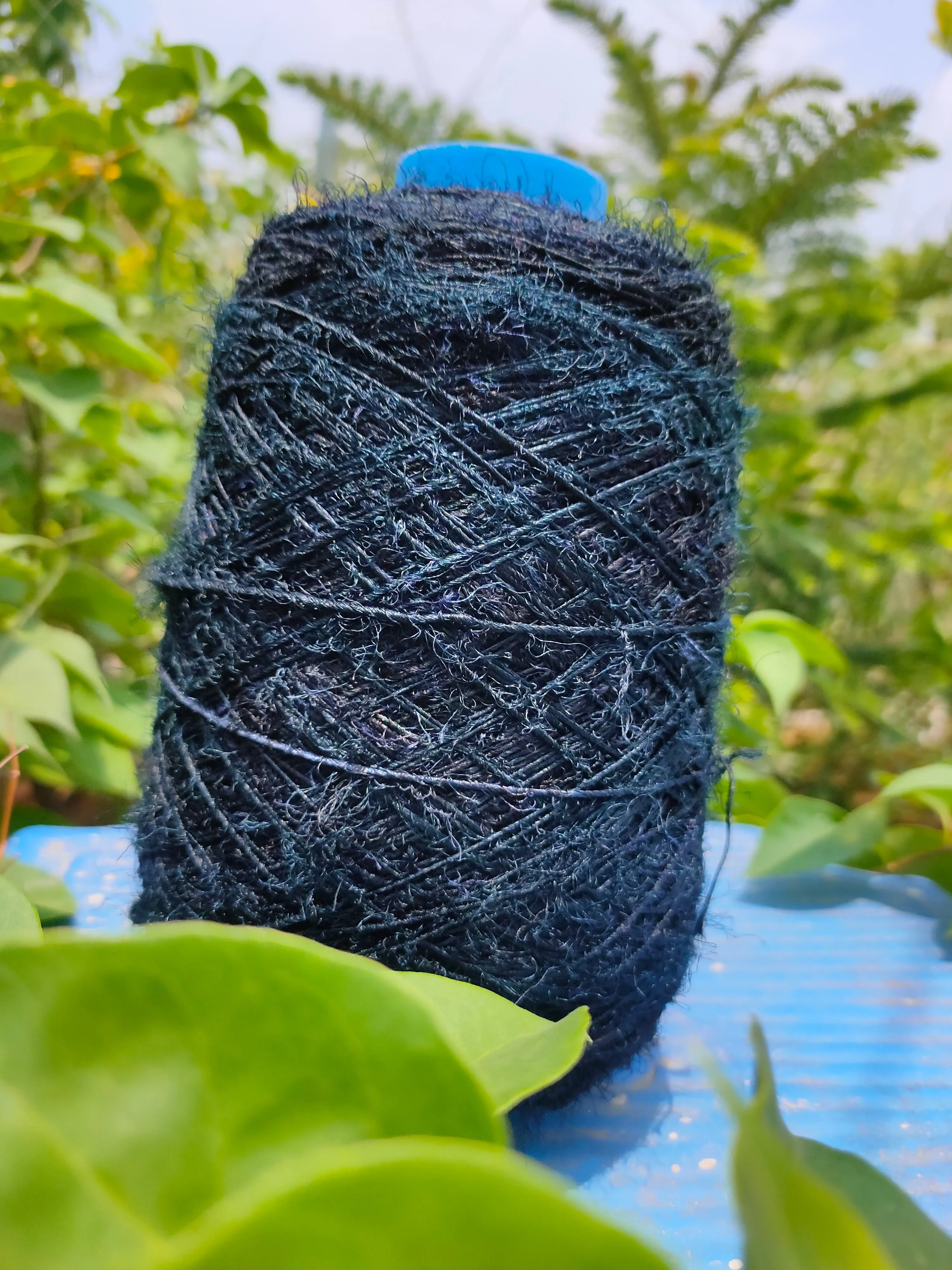 Recycled Sari Silk Yarn Prime - Black