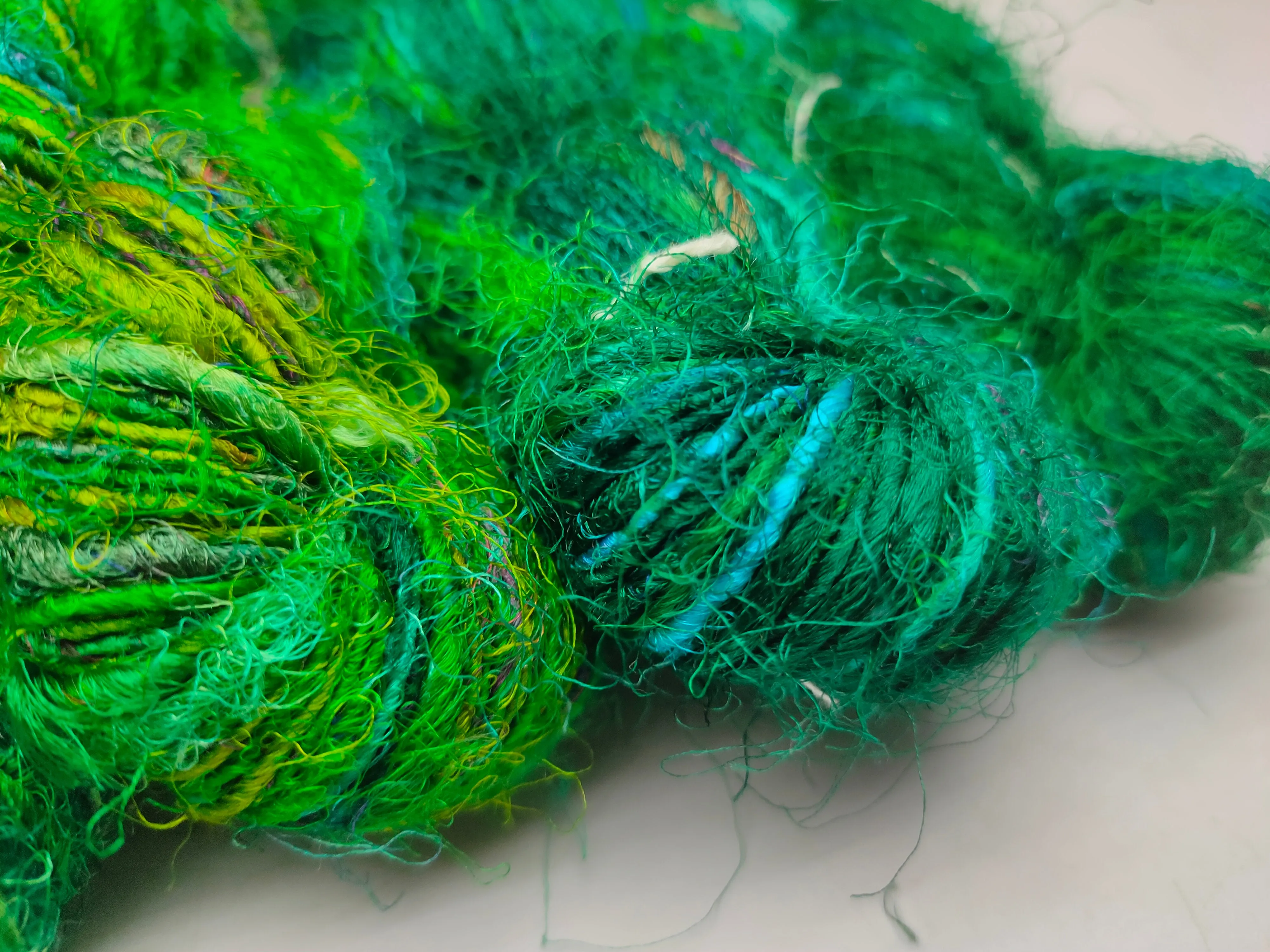 Recycled Sari Silk Yarn Prime Green