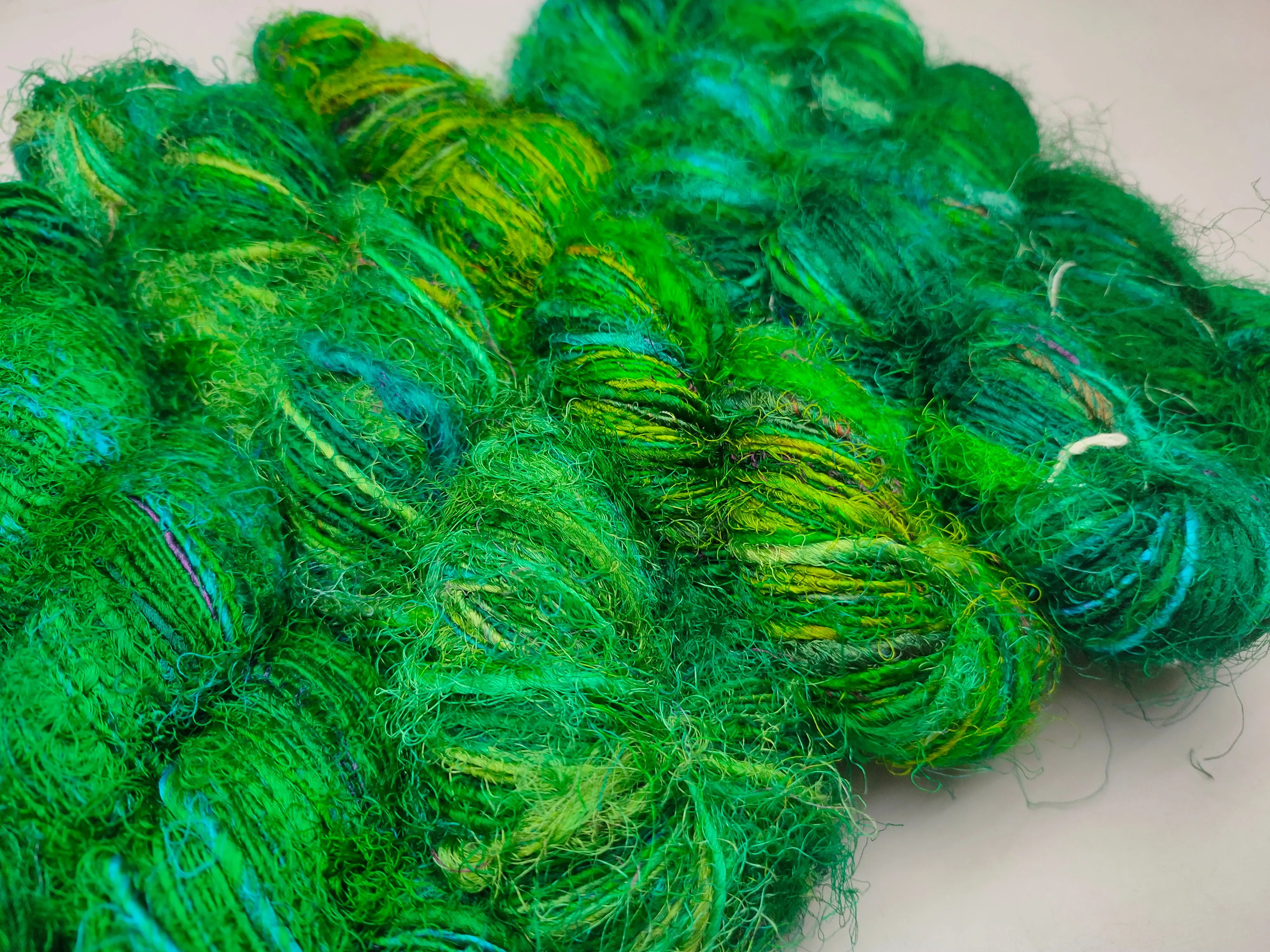 Recycled Sari Silk Yarn Prime Green