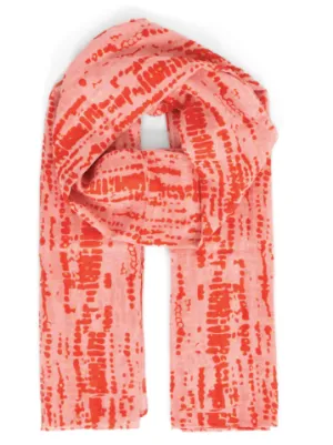 Red and Pink Tie-Dye Cotton Scarf