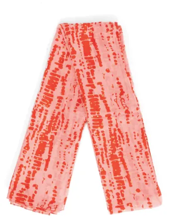 Red and Pink Tie-Dye Cotton Scarf