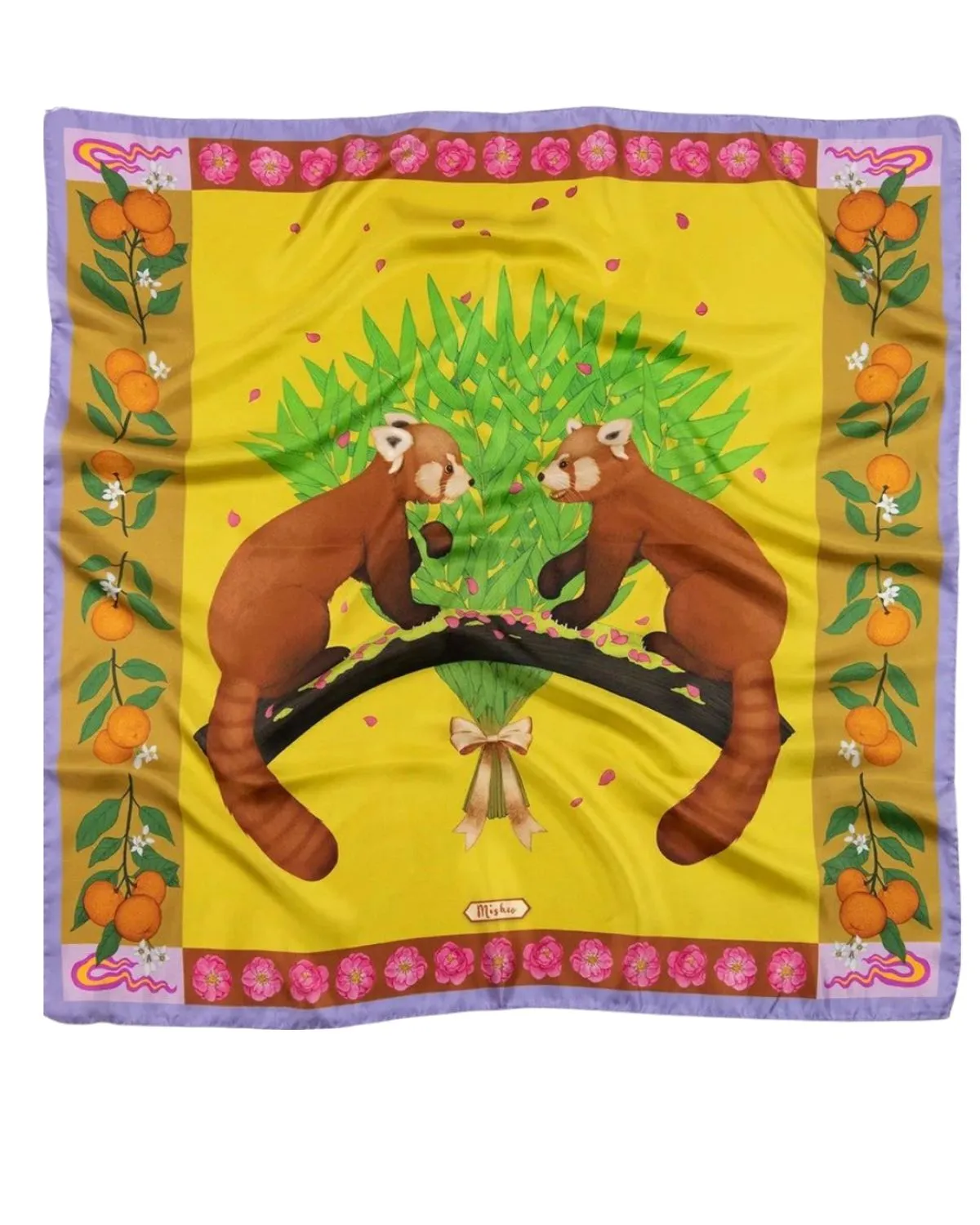 RED PANDAS CITRUS SILK SCARF