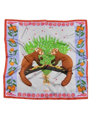RED PANDAS CITRUS SILK SCARF