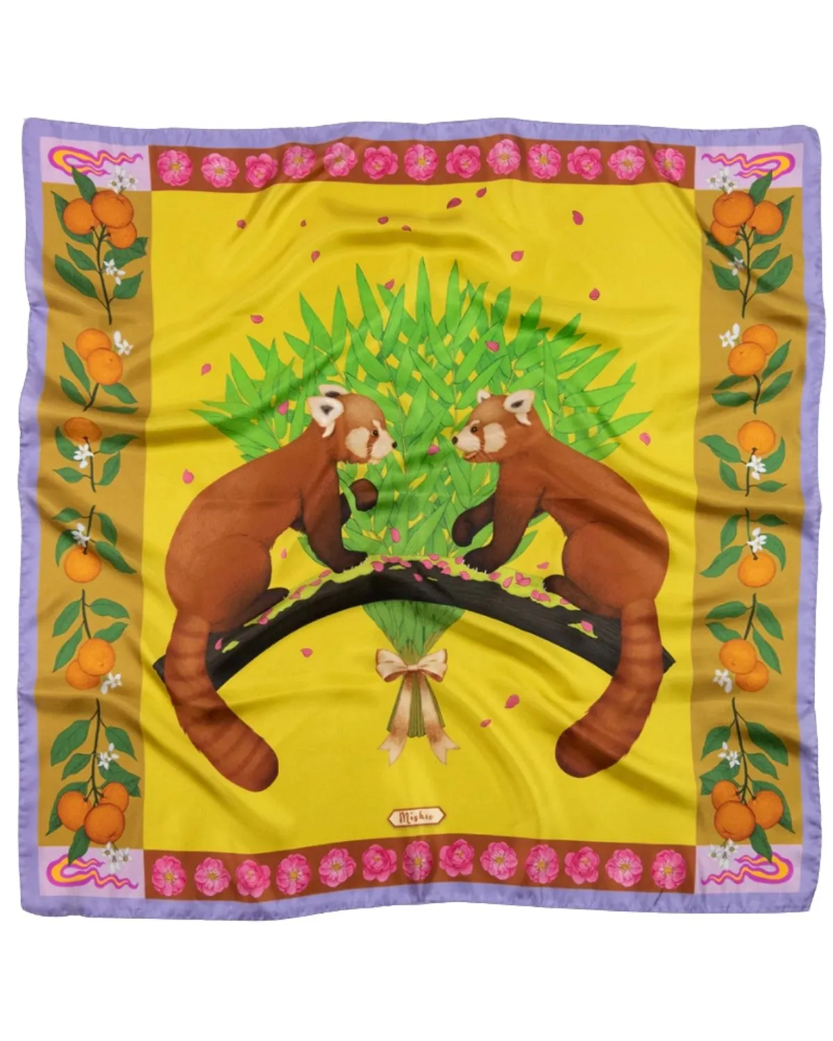 RED PANDAS CITRUS SILK SCARF