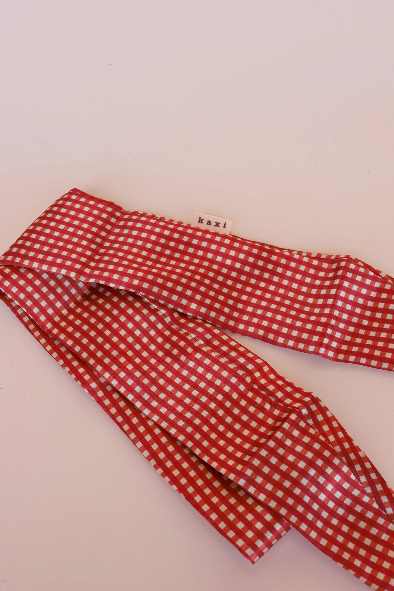 RED PLAID HAIR SCARF