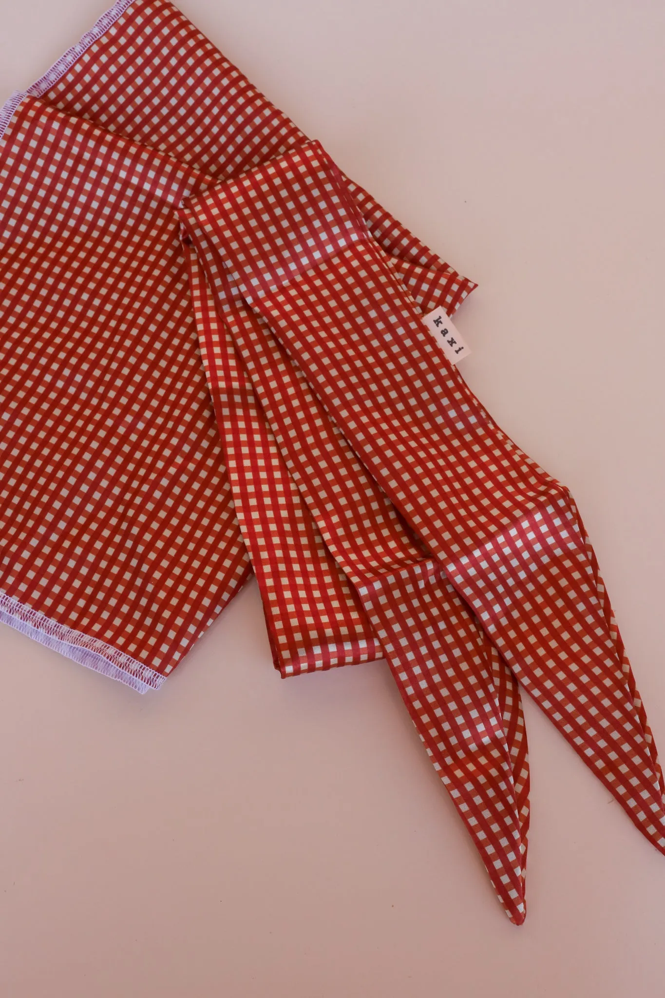 RED PLAID HAIR SCARF
