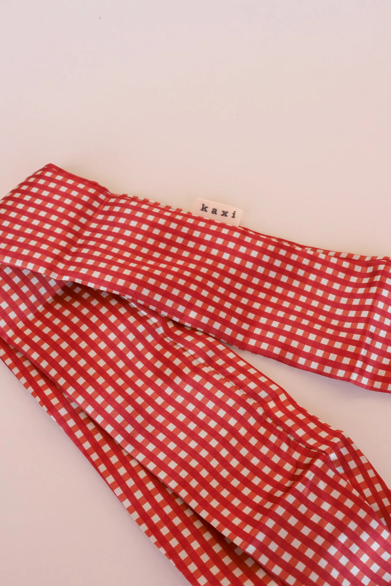 RED PLAID HAIR SCARF