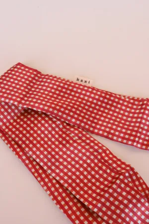 RED PLAID HAIR SCARF