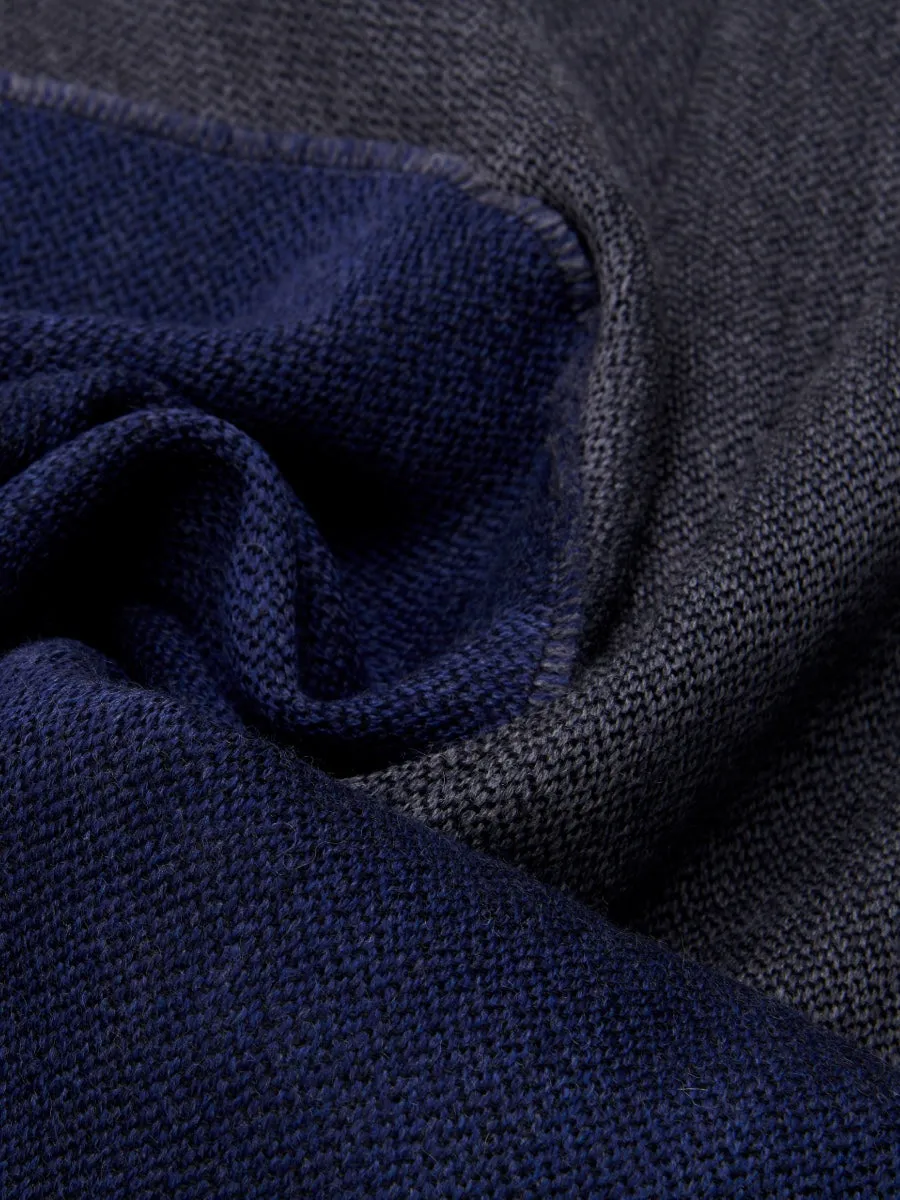 Romeo (blue/grey) - warm and soft scarf from 100% wool