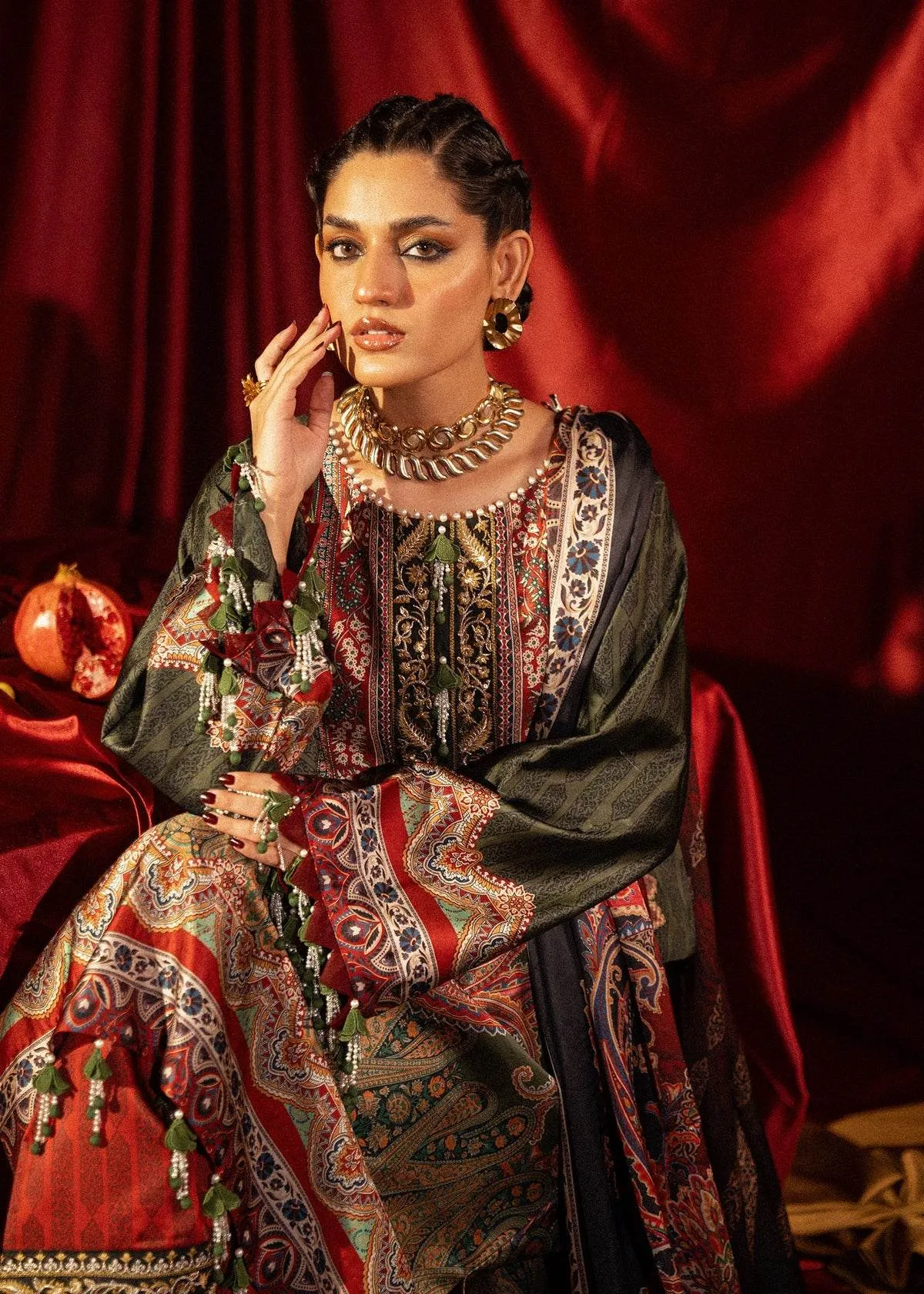 Roohi Silk Embroidered Unstitched 3pcs