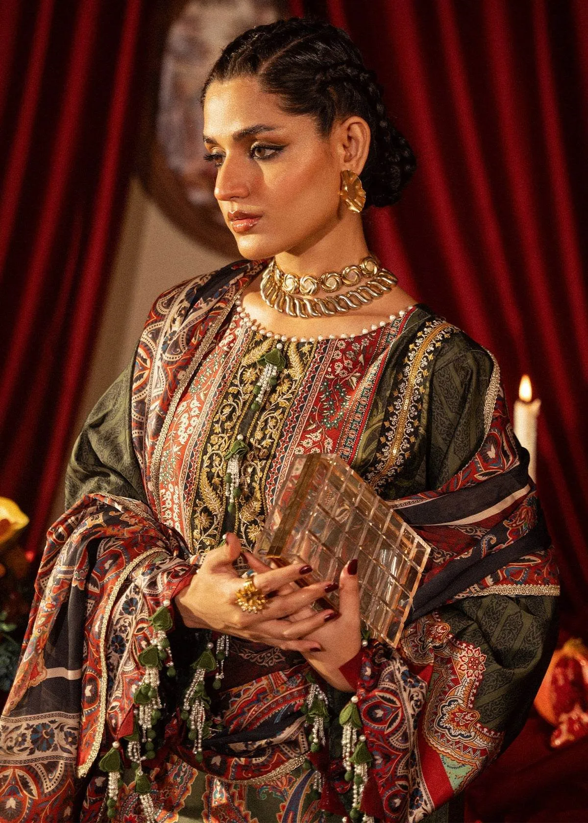 Roohi Silk Embroidered Unstitched 3pcs